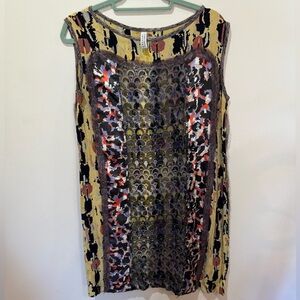 Gregory Parkinson floral patchwork boho‎ shift dress sz Small